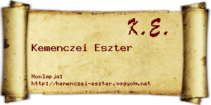 Kemenczei Eszter névjegykártya